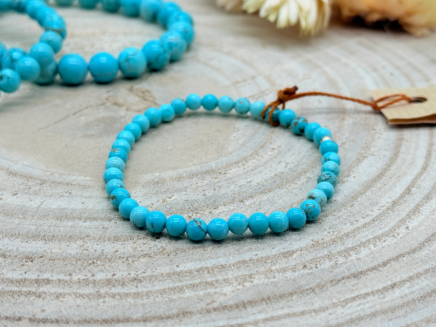 Elastisches Edelstein Armband mit Türkis