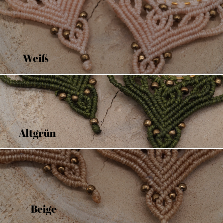 Einzigartiger Makramee Ohrhaenger Ohrring Mokka (1 Paar) Lilie