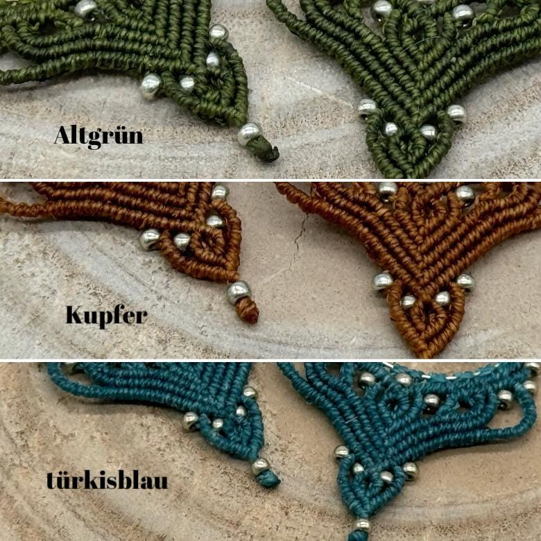 Einzigartiger Makramee Ohrhaenger Ohrring Mokka (1 Paar) Tropfen