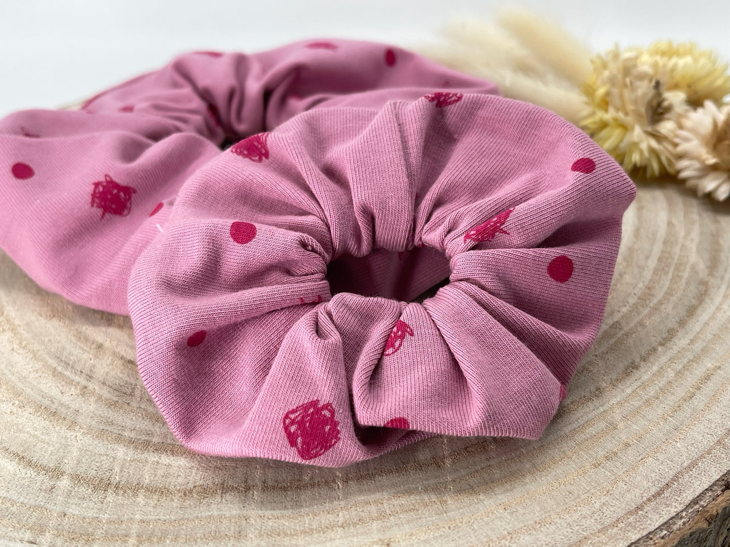 Scrunchie Haargummi Haarband rosa Punkte