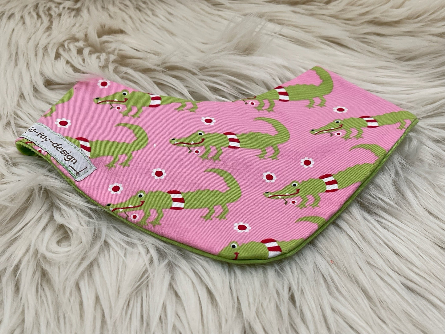 SALE Wendehalstuch Sternchen mit Krokodil auf rosa