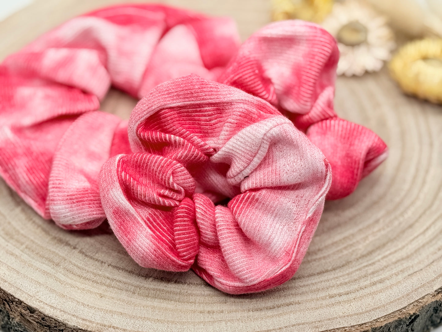 Scrunchie Haargummi elastisches Haarband Haarschmuck rosa Batik