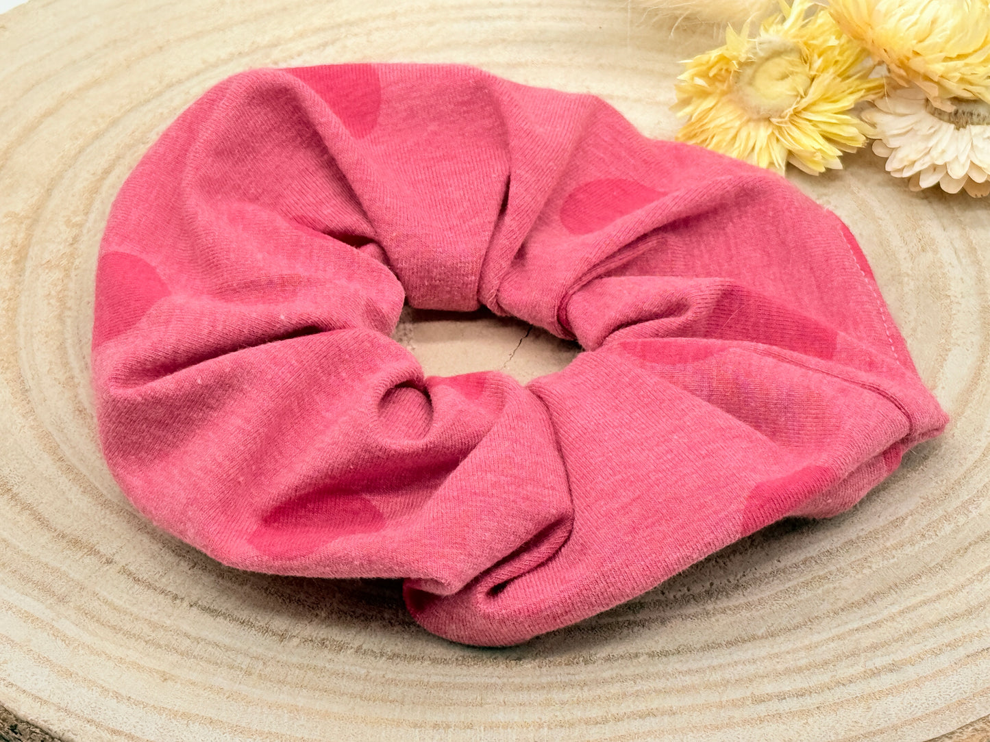 Jersey Scrunchie Punkte rosa