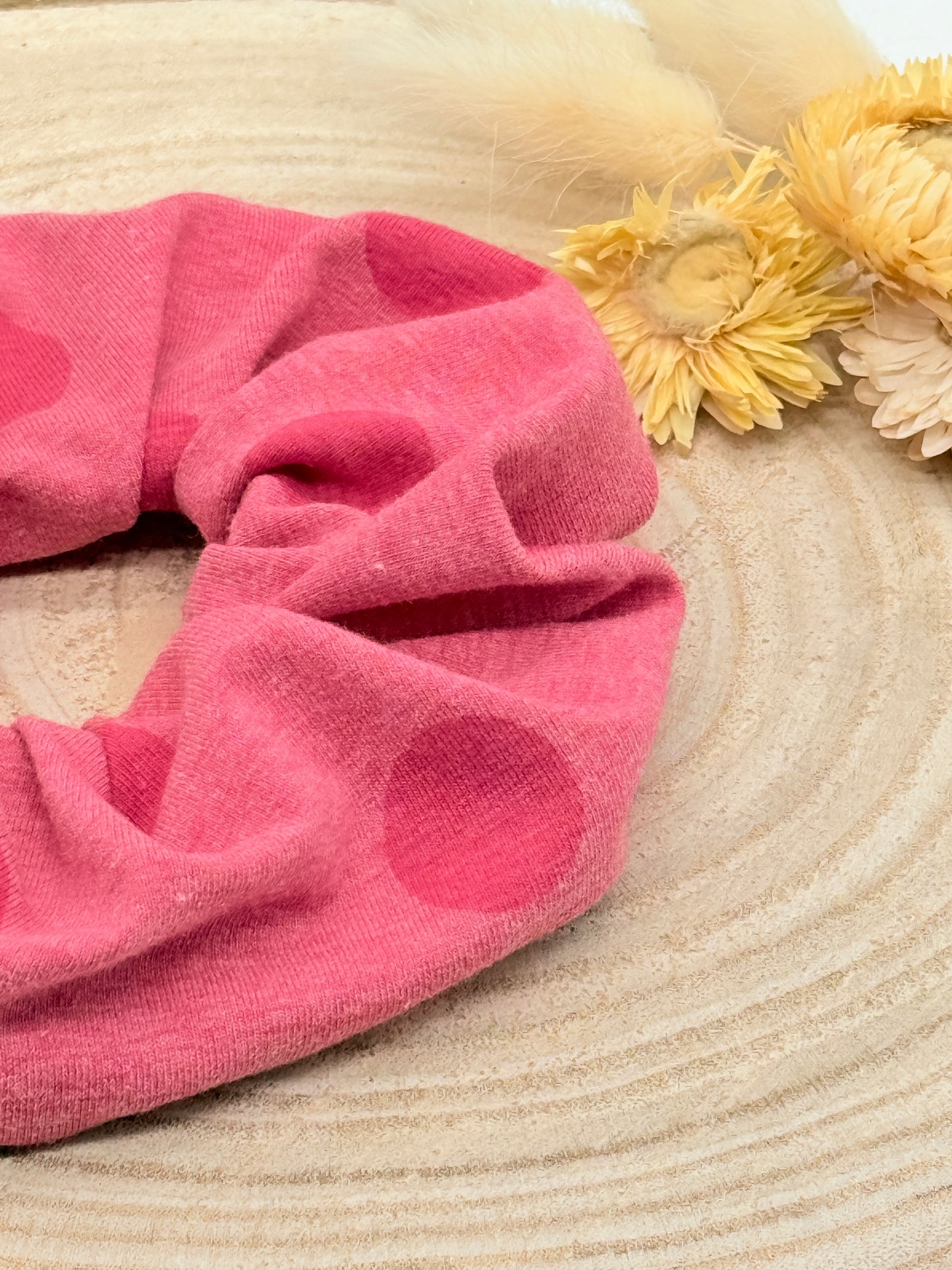 Jersey Scrunchie Punkte rosa