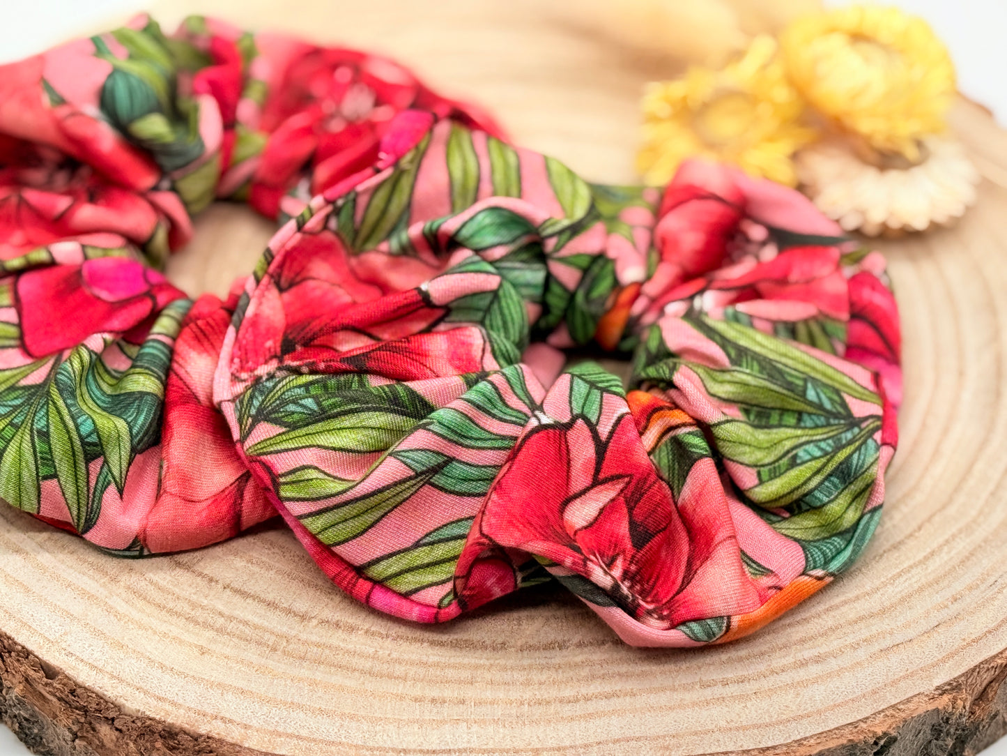 Modal Scrunchie Blumen rosa