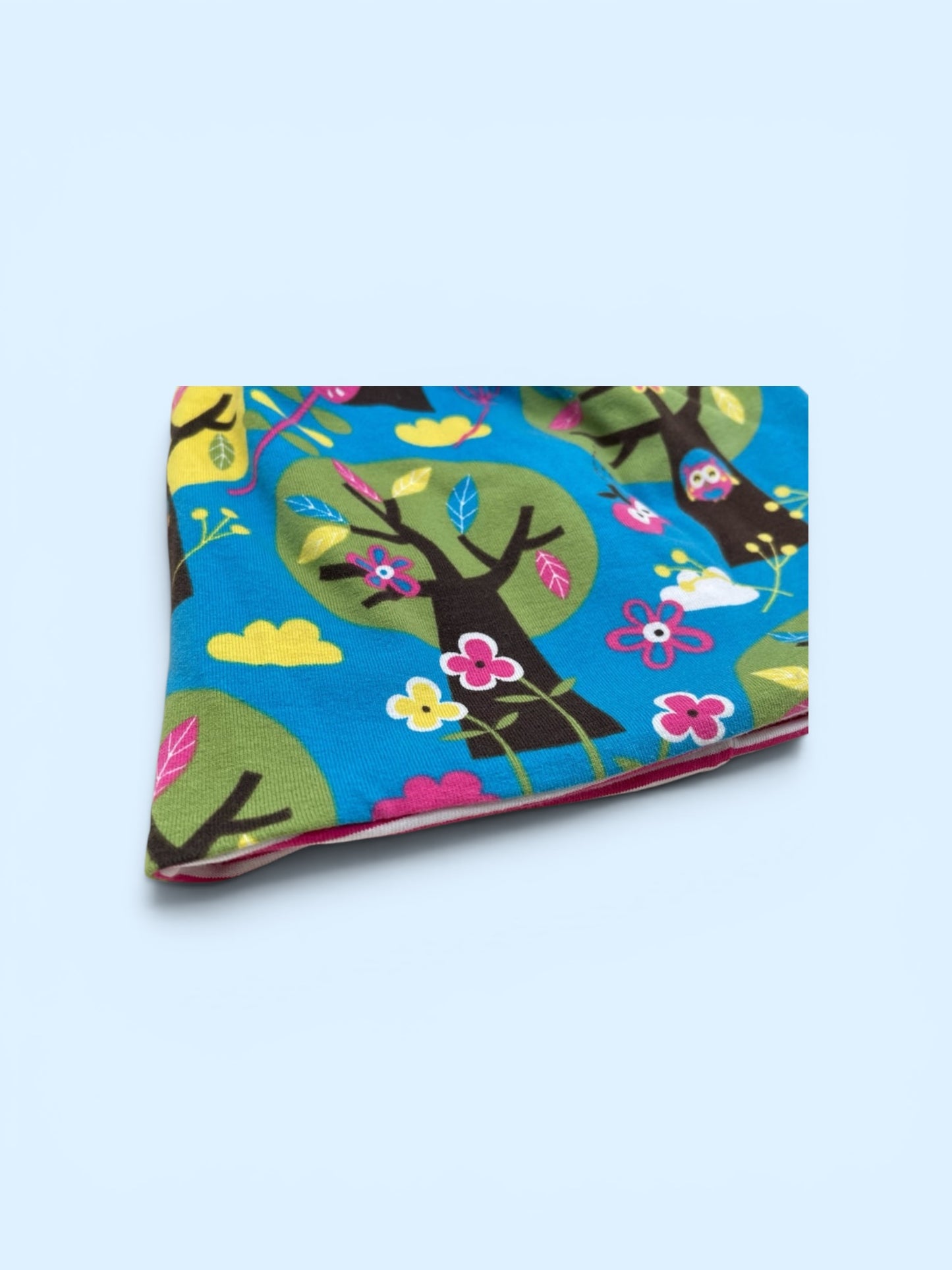 Wende-Beanie für Kinder – Vogel Design Blau 🐦