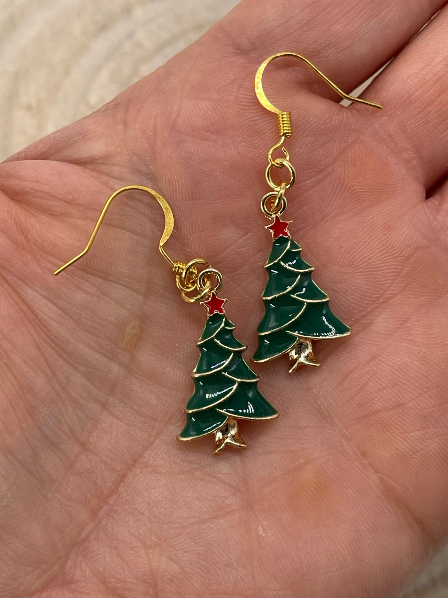 Ohrring Ohrhänger Weihnachtsbaum grün