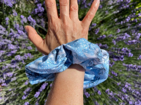 Scrunchie Haargummi Winterzauber blau