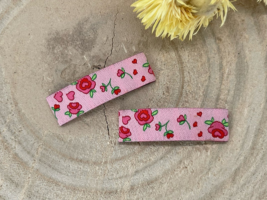 Haarspangen Haarclips Rosengarten in rosa   (1 Paar)