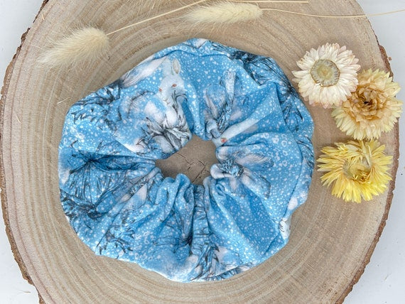 Scrunchie Haargummi Winterzauber blau