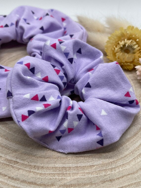 Scrunchie Haargummi elastisches Haarband lila Wimpelkette für feines oder dickes Haar