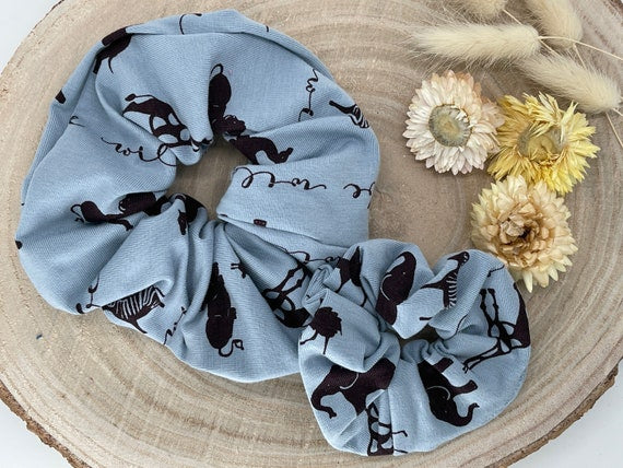 Scrunchie Haargummi Zoo blau