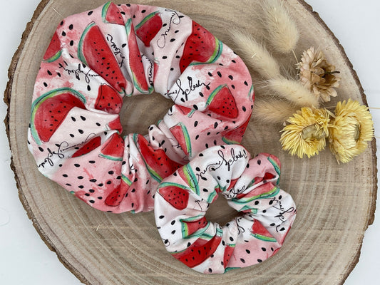 Scrunchie Haargummi Wassermelone Weiß